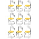 Goyal steel &amp; furniture Steel Dining Chair with Cushion Comfortable Multi-Purpose Chair Heavy Duty for Café, Study, Hostel, Restaurant, Home, Office (9, Yellow, Standard)