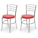 Goyal steel &amp; furniture Steel Dining Chair with Cushion Comfortable Multi-Purpose Chair Heavy Duty for Café, Study, Hostel, Restaurant (2, Red, Standard)