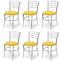 Goyal steel &amp; furniture Steel Dining Chair with Cushion Comfortable Multi-Purpose Chair Heavy Duty for Café, Study, Hostel, Restaurant, Home, Office (6, Yellow, Standard)