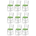 Goyal steel &amp; furniture Steel Dining Chair with Cushion Comfortable Multi-Purpose Chair Heavy Duty for Café, Study, Hostel, Restaurant, Home, Office (9, Green, Standard)