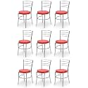 Goyal steel &amp; furniture Steel Dining Chair with Cushion Comfortable Multi-Purpose Chair Heavy Duty for Café, Study, Hostel, Restaurant, Home, Office (9, Red, Standard)