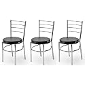 Goyal steel &amp; furniture Steel Dining Chair with Cushion Comfortable Multi-Purpose Chair Heavy Duty for Café, Study, Hostel, Restaurant, Home, Office (3, Black, Standard)