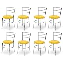Goyal steel &amp; furniture Steel Dining Chair with Cushion Comfortable Multi-Purpose Chair Heavy Duty for Café, Study, Hostel, Restaurant, Home, Office (8, Yellow, Standard)