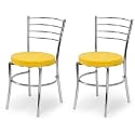 Goyal steel &amp; furniture Steel Dining Chair with Cushion Comfortable Multi-Purpose Chair Heavy Duty for Café, Study, Hostel, Restaurant, Home, Office (2, Yellow, Standard)