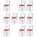 Goyal steel &amp; furniture Steel Dining Chair with Cushion Comfortable Multi-Purpose Chair Heavy Duty for Café, Study, Hostel, Restaurant, Home, Office (10, Red, Standard)