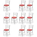 Goyal steel &amp; furniture Steel Dining Chair with Cushion Comfortable Multi-Purpose Chair Heavy Duty for Café, Study, Hostel, Restaurant (10, Red, Standard)