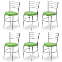 Goyal steel &amp; furniture Steel Dining Chair with Cushion Comfortable Multi-Purpose Chair Heavy Duty for Café, Study, Hostel, Restaurant, Home, Office (6, Green, Standard)