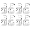Goyal steel &amp; furniture Steel Dining Chair with Cushion Comfortable Multi-Purpose Chair Heavy Duty for Café, Study, Hostel, Restaurant (8, Grey, Standard)