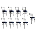 Goyal steel &amp; furniture Steel Dining Chair with Cushion Comfortable Multi-Purpose Chair Heavy Duty for Café, Study, Hostel, Restaurant, Home, Office (9, Blue, Standard)