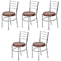 Goyal steel &amp; furniture Steel Dining Chair with Cushion Comfortable Multi-Purpose Chair Heavy Duty for Café, Study, Hostel, Restaurant, Home, Office (5, Brown, Standard)