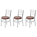 Goyal steel &amp; furniture Steel Dining Chair with Cushion Comfortable Multi-Purpose Chair Heavy Duty for Café, Study, Hostel, Restaurant, Home, Office (3, Brown, Standard)