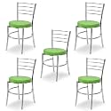 Goyal steel &amp; furniture Steel Dining Chair with Cushion Comfortable Multi-Purpose Chair Heavy Duty for Café, Study, Hostel, Restaurant, Home, Office (5, Green, Standard)