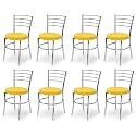 Goyal steel &amp; furniture Steel Dining Chair with Cushion Comfortable Multi-Purpose Chair Heavy Duty for Café, Study, Hostel, Restaurant (8, Yellow, Standard)