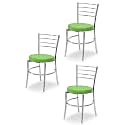 Goyal steel &amp; furniture Steel Dining Chair with Cushion Comfortable Multi-Purpose Chair Heavy Duty for Café, Study, Hostel, Restaurant, Home, Office (3, Green, Standard)