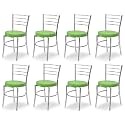 Goyal steel &amp; furniture Steel Dining Chair with Cushion Comfortable Multi-Purpose Chair Heavy Duty for Café, Study, Hostel, Restaurant, Home, Office (8, Green, Standard)