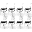 Goyal steel &amp; furniture Steel Dining Chair with Cushion Comfortable Multi-Purpose Chair Heavy Duty for Café, Study, Hostel, Restaurant, Home, Office (8, Black, Standard)