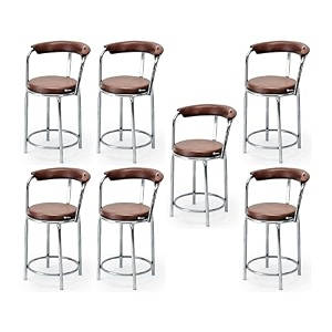 goyal steel amp furniture stool chair comfortable executive office visitor chair study with cushion seat amp steel frame 7 brown standard