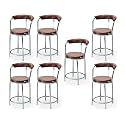 Goyal steel &amp; furniture Stool Chair Comfortable Executive Office Visitor Chair Study with Cushion seat &amp; Steel Frame (7, Brown, Standard)