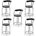 Goyal steel &amp; furniture Exclusive Stainless Steel Multipurpose Stool with Footrest -Modern Comfortable Cushioned Chair for Bar, Cafe, Salon, Reception, Outdoors (8, Black)