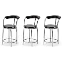 Goyal steel &amp; furniture Exclusive Stainless Steel Multipurpose Stool with Footrest -Modern Comfortable Cushioned Chair for Bar, Cafe, Salon, Reception, Outdoors (3, Black)