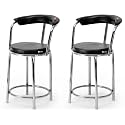 Goyal steel &amp; furniture Exclusive Stainless Steel Multipurpose Stool with Footrest -Modern Comfortable Cushioned Chair for Bar, Cafe, Salon, Reception, Outdoors (2, Black)