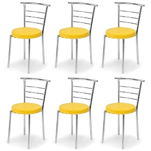goyal steel amp furniture strong and durable comfortable dining chairs for home hotel used for indoor and outdoor yellow 6