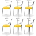 Goyal steel & furniture Strong and Durable Comfortable Dining Chairs for Home Hotel Used for Indoor and Outdoor (Yellow, 6)