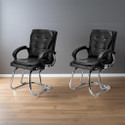 Goyal Steel & Furniture Industries Ultimate Comfort chair Visitor Cushion Chair for home office Leatherette Office Arm Chair