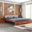 GOYALINTERIOR Sheesham Wood King Bed/Wooden Cot/Wooden Bed Without Storage Bed For Bedroom Solid Wood King Bed, 205.74 cm x 190.5 cm (6.75 ft x 6.25 ft) (Finish Color - Honey Finish, Delivery Condition - DIY(Do-It-Yourself))