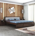 GOYALINTERIOR Sheesham Wood King Bed/Wooden Cot/Wooden Bed Without Storage Bed For Bedroom Solid Wood King Bed, 205.74 cm x 190.5 cm (6.75 ft x 6.25 ft) (Finish Color - Walnut Finish, Delivery Condition - DIY(Do-It-Yourself))