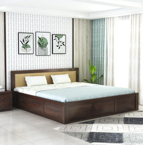 goyalinterior sheesham wood box bedcotwooden palaung with storage for bedroomhomehotel solid wood queen box bed 20574 cm x 16002 cm 675 ft x 525 ft finish color - walnut delivery condition - diydo-it-yourself