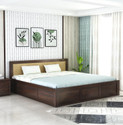 GOYALINTERIOR Sheesham Wood Box Bed/Cot/Wooden Palaung With Storage For Bedroom/Home/Hotel Solid Wood Queen Box Bed, 205.74 cm x 160.02 cm (6.75 ft x 5.25 ft) (Finish Color - Walnut, Delivery Condition - DIY(Do-It-Yourself))