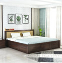 GOYALINTERIOR Sheesham Wood Bed for Bedroom/Hotel/Wooden Cot/Bed With Box Storage King Box Bed Solid Wood King Box Bed, 205.74 cm x 190.5 cm (6.75 ft x 6.25 ft) (Finish Color - Walnut, Delivery Condition - DIY(Do-It-Yourself)
