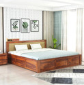 GOYALINTERIOR Sheesham Wood King Bed/Wooden Cot/Wooden Bed With Box Storage For Home Solid Wood King Box Bed, 205.74 cm x 190.5 cm (6.75 ft x 6.25 ft) (Finish Color - Honey, Delivery Condition - DIY(Do-It-Yourself))