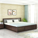 GOYALINTERIOR Sheesham Wood Queen Bed/Wooden Cot/Wooden Bed With Box Storage For Home Solid Wood Queen Box Bed, 205.74 cm x 160.02 cm (6.75 ft x 5.25 ft) (Finish Color - Walnut-GY, Delivery Condition - DIY(Do-It-Yourself))