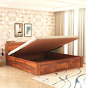GOYALINTERIOR Sheesham Wood Queen BedWooden PalaungCot With