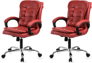 goyalson comfortable swivel office chair adjustable height  breathable mesh leatherette office adjustable arm chair red set of 2 optional installation available