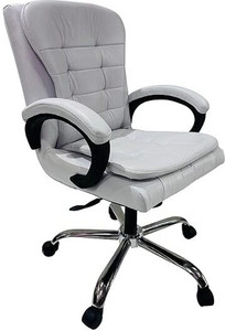 goyalson comfortable swivel office chair adjustable height  breathable mesh leatherette office adjustable arm chair white set of 2 optional installation available