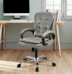 goyalson comfortable swivel office chair adjustable height  breathable mesh leatherette office adjustable arm chair grey optional installation available