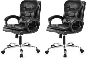 goyalson comfortable swivel office chair adjustable height  breathable mesh leatherette office adjustable arm chair black set of 2 optional installation available