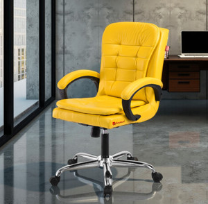 goyalson comfortable swivel office chair adjustable height  breathable mesh leatherette office adjustable arm chair yellow optional installation available