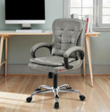 GOYALSON Comfortable Swivel Office Chair Adjustable Height & Breathable Mesh Leatherette Office Adjustable Arm Chair (Grey, Optional Installation Available)