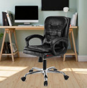 GOYALSON Comfortable Swivel Office Chair Adjustable Height & Breathable Mesh Leatherette Office Adjustable Arm Chair (black, Optional Installation Available)