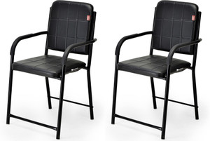 goyalson comfortable visitor chair for home office chair  computer student study chair metal dining chair set of 2 finish color - black