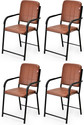 GOYALSON comfortable visitor chair for home office chair & computer/ student study chair Metal Dining Chair (Set of 4, Finish Color - brown)