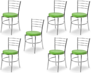 goyalson dining chair for home office restaurants hotels metal dining chair set of 7 finish color - green