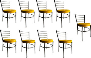 goyalson dining chair for home office restaurants hotels metal dining chair set of 9 finish color - yellow