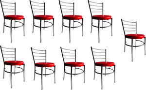 goyalson dining chair for home office restaurants hotels metal dining chair set of 9 finish color - red