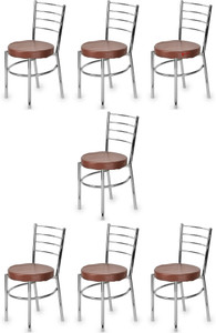 goyalson dining chair for home office restaurants hotels metal dining chair set of 7 finish color - brown