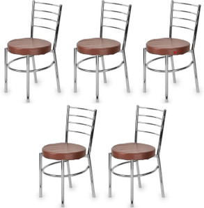 goyalson dining chair for home office restaurants hotels metal dining chair set of 5 finish color - brown